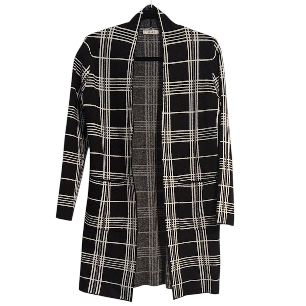 Sioni Plaid Open Front Cardigan with Pockets (see measurements)